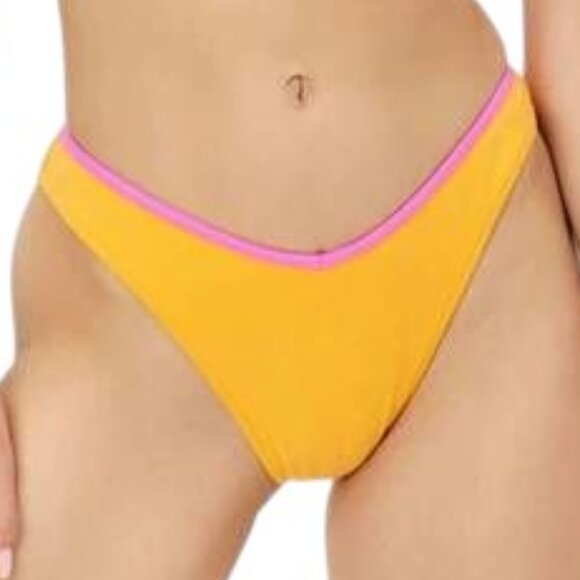 Frankies Enzo Terry High-Cut Bikini Bottoms Sundown Medium NWT - Picture 1 of 4